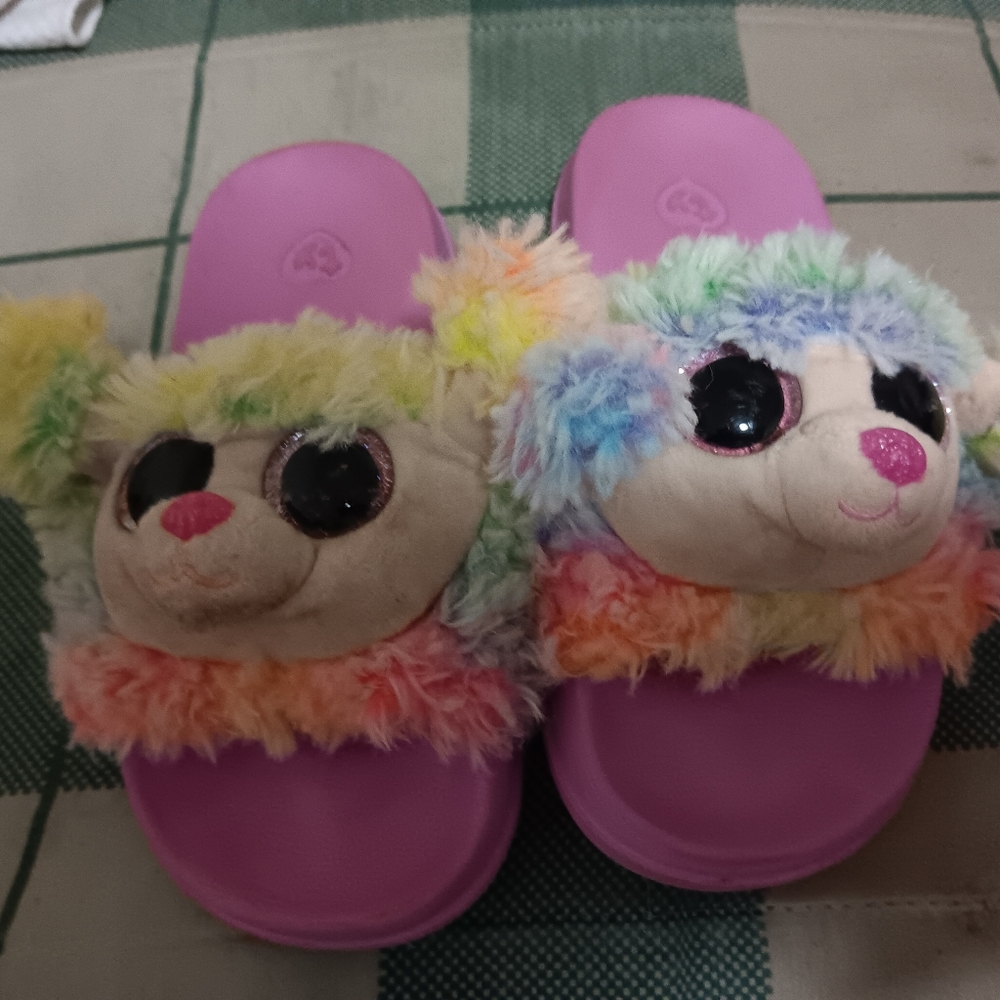 Cute Plush Animal Kids Slides - Purple